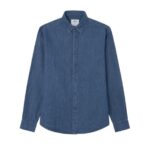 Springfield Camisa Vaquera Color básica, Azul Marítimo, XS para Hombre