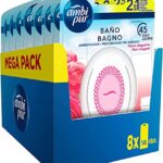 Ambipur Ambientador Casa para Baño (8 x 45 días), Elimina y Previene l