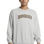 Quiksilver Graphic Crew Suéter, Light Grey Heather, Estándar para Homb