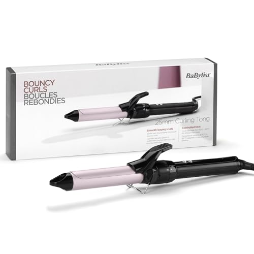 BaByliss C325E Tenacilla de pelo de 25 mm, 10 ajustes de temperatura,