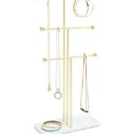 Umbra Trigem Soporte de joyería, Acero, Blanco/Laton