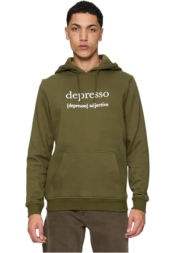 Mister Tee Depresso Hoody Sudadera con Capucha, Olive, XS para Hombre
