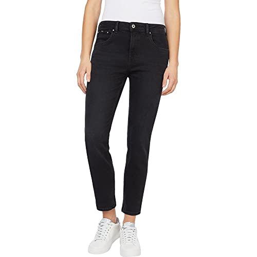 Pepe Jeans Violet, Vaqueros para Mujer, Negro (Denim-xf1), 24W / 32L