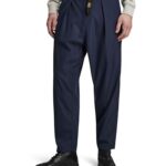 G-Star para Hombre Pantalones Pleated Chino Belt Relaxed, Azul (Salute