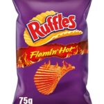 Ruffles Flamin Hot, Snack de patata Picante con corte ondulado, bolsa