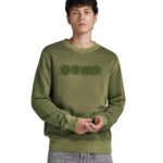 G-Star para Hombre Sudadera Indigo Distressed Logo, Verde (Shadow Oliv