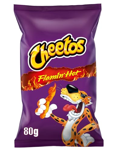 Cheetos Flamin Hot, Snack Picantes, bolsa individual de aperitivo, 80