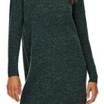 ONLY Onljana L/S Cowlnck Dress Wool Knt Noos Vestido, Mallard Green Me