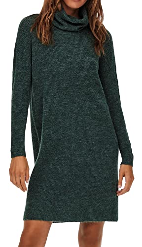 ONLY Onljana L/S Cowlnck Dress Wool Knt Noos Vestido, Mallard Green Me