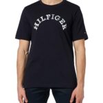 Tommy Hilfiger Hombre Camiseta Manga Corta Cuello Redondo, Azul (Deser