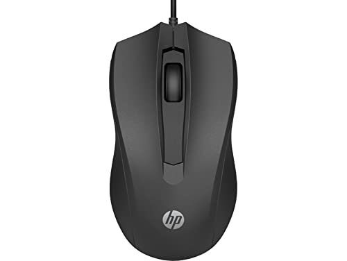 HP 100 – Ratón con Cable (1600 PPP, 2 Botones y Rueda de Desplazamient