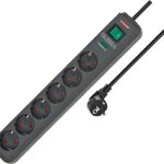 Regleta contra subidas de tensión Eco-Line 13.500A 6-tomas negro 1,5m