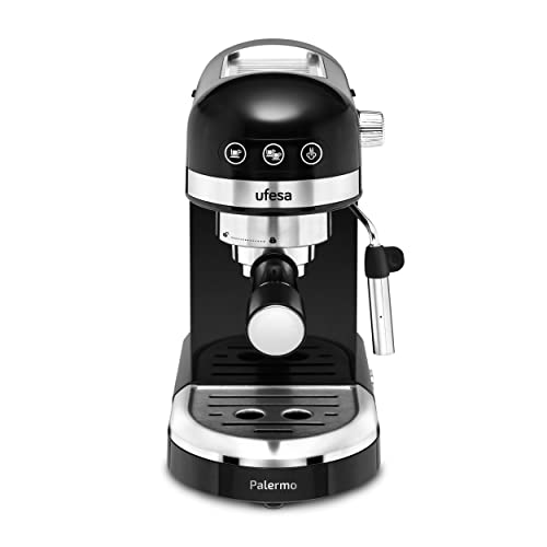 Ufesa Palermo Cafetera Espresso y Capuccino, 20 Bares, 1350W, Panel Tá