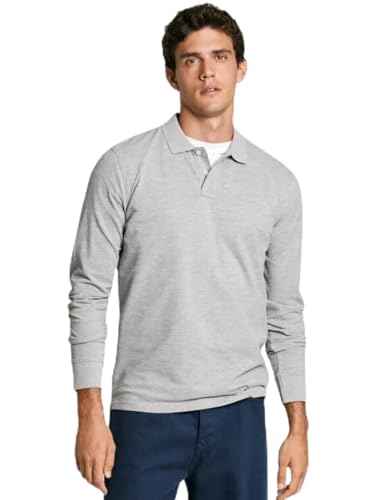 Pepe Jeans New Oliver GD LS Polo, Gris (Gris Jaspeado), XXL para Hombr