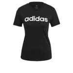 adidas Mujer Essentials Slim Logo Tee, Black / White, L