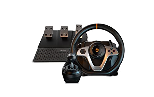 Krom K-WHEEL PRO – NXKROMKWHLPRO – Juego de volante, pedales y palanca