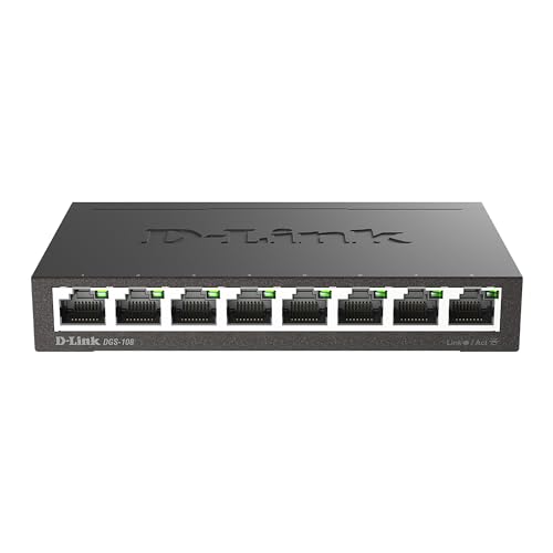 D-Link DGS-108 Conmutador Gigabit Layer2 de 8 puertos, hasta 1000 Mbps