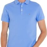 Tommy Hilfiger Polo de Manga Corta para Hombre 1985 Slim Fit, Azul (Bl
