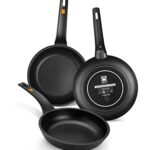 BRA Efficient | Set de 3 sartenes, 18-22-26 cm, Aluminio Fundido con A