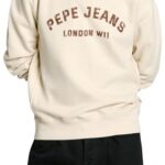 Pepe Jeans Aldridge Crew Sudadera, Beige (Ivory White), XS para Hombre