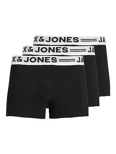 JACK & JONES SENSE TRUNKS 3-PACK Bóxer, Negro, Medium (Pack de 3) para