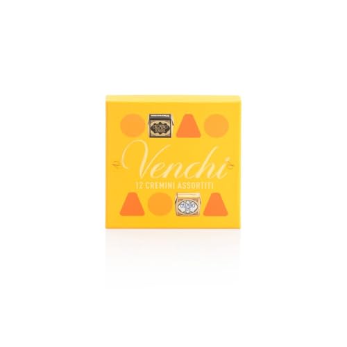 Venchi – Caja Amarilla con Surtido de Bombones Cremini, 127 g – Con «A