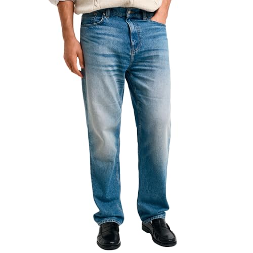 GANT Vaqueros Rectos Jeans, Semi Light Blue Vintage, 32W x 32L para Ho
