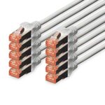 DIGITUS Cable LAN Cat 6 – 2m – 10 Piezas – Cable de red RJ45 – S/FTP B