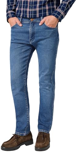 Wrangler Larston, Vaqueros para Hombre, Azul (Ridge Wash), 27W / 32L