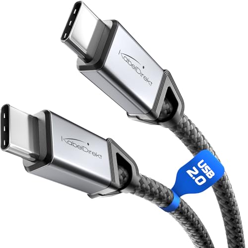 KabelDirekt – Cable USB-C para Carga Rápida, Conectores Metálicos + Tr