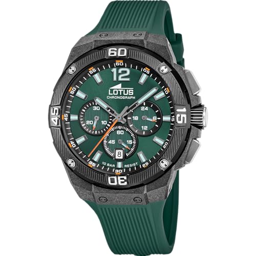 Lotus Reloj Hombre 18975/2 Chrono Caja de Fibra de Carbono Negro Corre