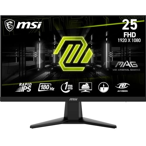 MSI mag 256F Monitor Gaming Plano de 24,5″ FHD, Panel IPS rápido de 19