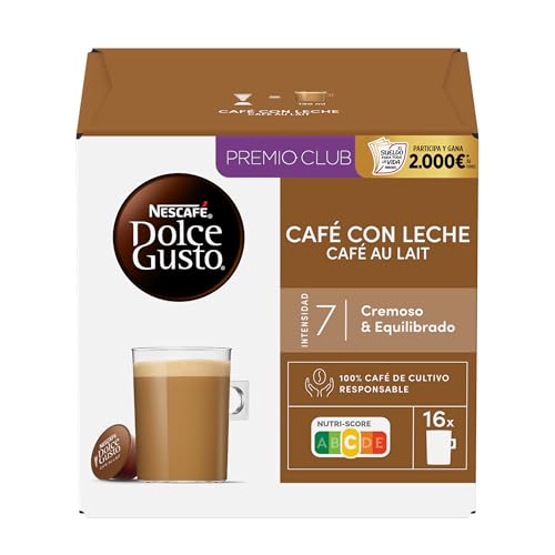 NESCAFÉ Dolce Gusto Café con Leche, 16 cápsulas, Intensidad 7 (1 pack