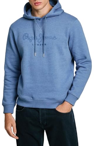 Pepe Jeans New Nouvel Hoodie Sudadera, Azul (Union Blue), S para Hombr