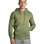 G-Star para Hombre Sudadera Distressed Originals Hooded, Verde (Sage D