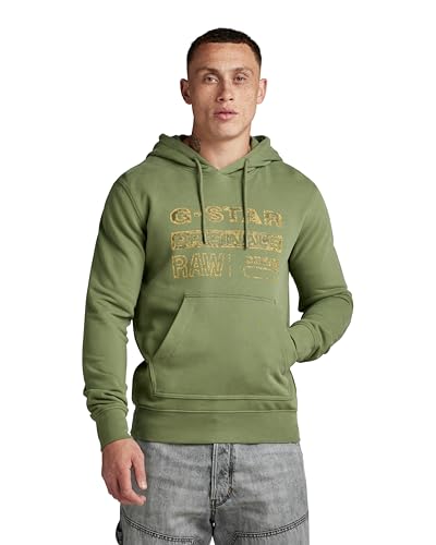 G-Star para Hombre Sudadera Distressed Originals Hooded, Verde (Sage D