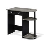 Furinno Go Green Escritorio, Madera, Roble francés Gris/Negro/Negro, 3