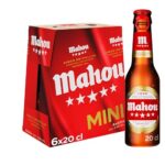 Mahou 5 Estrellas, Pack de 6 Botellas x 20 cl, Cerveza Especial Dorada