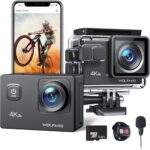 WOLFANG Cámara Deportiva 4K 30FPS GA100 con 32GB MicroSD 20MP Cámara S