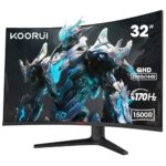 KOORUI Monitor Gaming Curvo 31,5″ Ultrawide, QHD 2560×1440, 170HZ, 150
