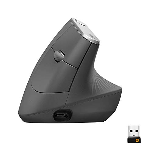 Logitech MX Ratón Vertical Inalámbrico Ergonómico, Multi-Ordenador, 2,