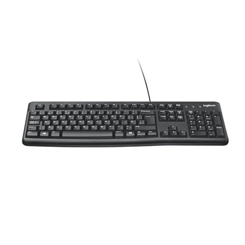 Logitech K120 Teclado con Cable para Windows, USB Plug-and-Play, Tamañ