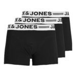 JACK & JONES SENSE TRUNKS 3-PACK Bóxer, Negro, Medium (Pack de 3) para