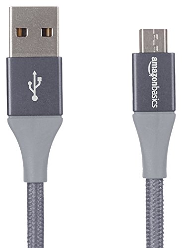 Amazon Basics Cable USB 2.0 USB-A a Micro USB con trenzado doble, 3 m,