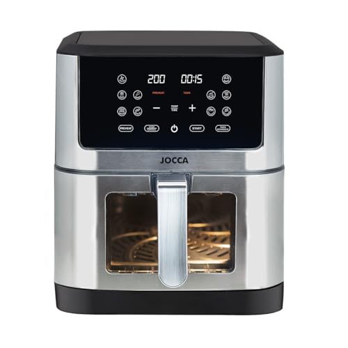 JOCCA – Freidora de Aire 8L con Ventana, Pantalla Táctil LED, 1800W, 1