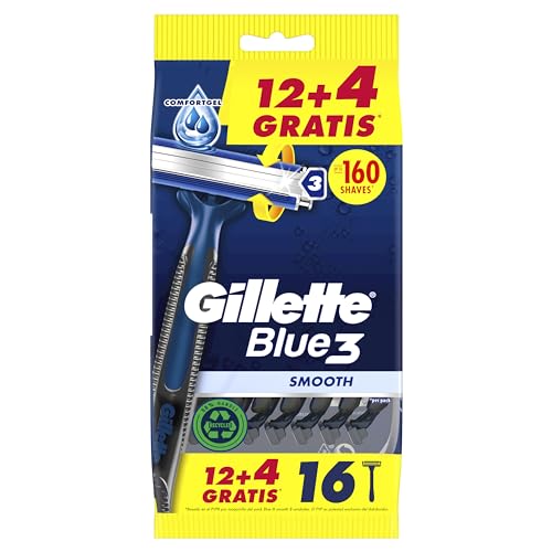 Gillette Blue3 Smooth Maquinillas Desechables Para Hombre, Tres Hojas