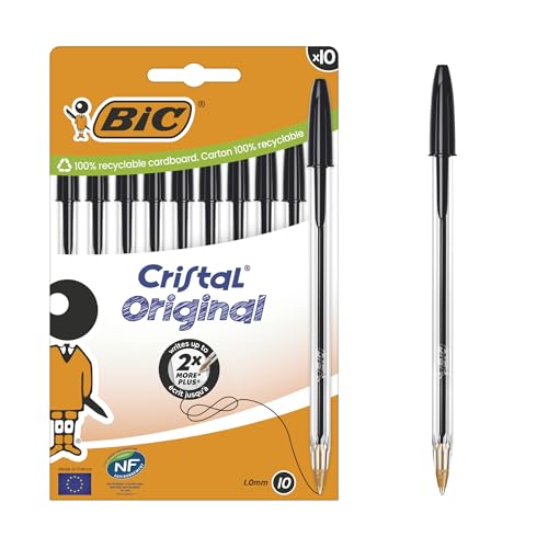 BIC Cristal Original Bolígrafos Bolita Punta Media (10 mm) – Tinta de