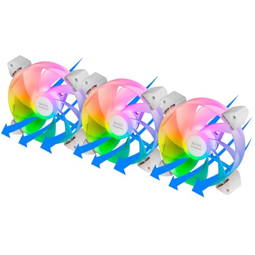 Mars Gaming MF-3AR, Kit 3x Ventiladores 120mm FDB, Aspas Invertidas, I