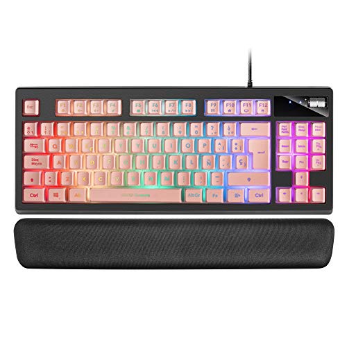Mars Gaming MKAXPES Teclado Compacto TKL H-Mech, Iluminación RGB 9 Efe