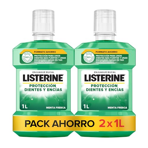 Listerine Protección Dientes y Encías (pack de 2 x 1L), enjuague bucal